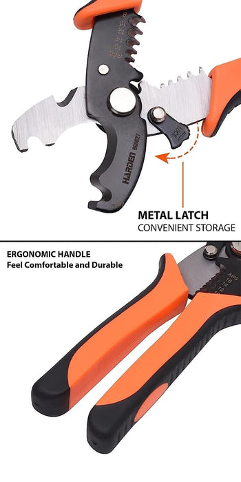HARDEN 8" PROFESSIONAL SELF-ADJUSTING AUTOMATIC CABLE STRIPPER CUT & STRIPPING