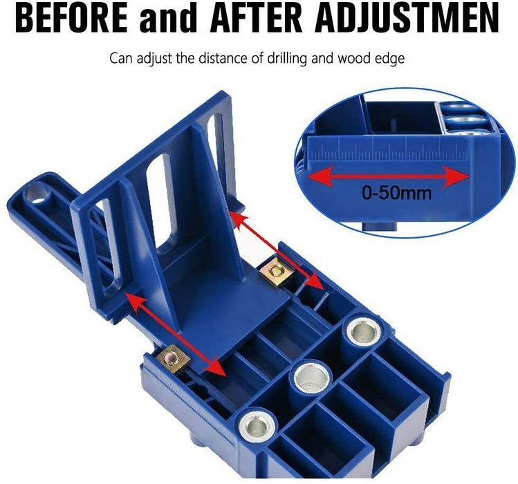Pocket Hole Jig Drill Handheld Dowel Woodworking Jig Drilling Guide Tools Kit AU