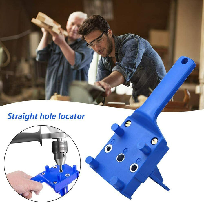 Pocket Hole Jig Drill Handheld Dowel Woodworking Jig Drilling Guide Tools Kit AU