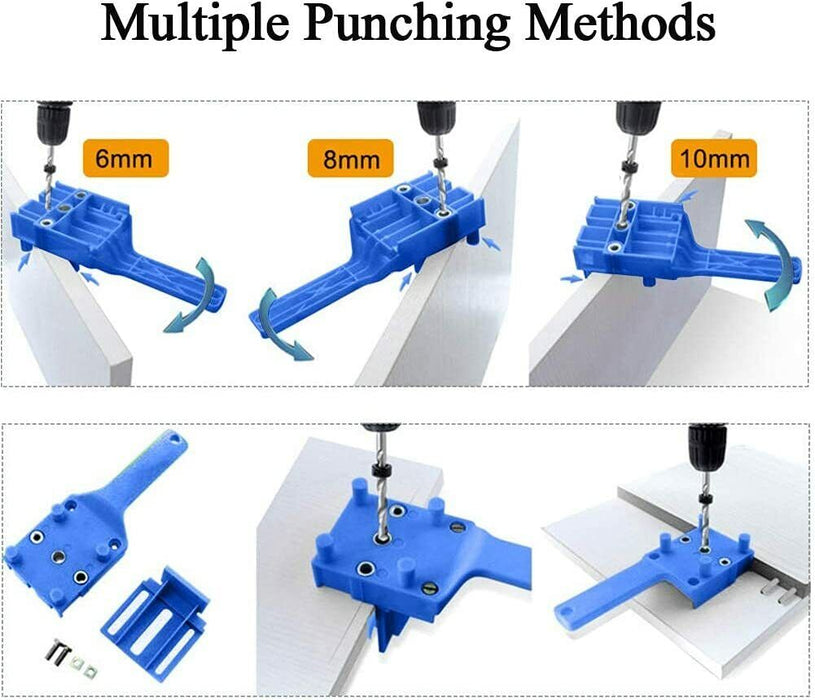 Pocket Hole Jig Drill Handheld Dowel Woodworking Jig Drilling Guide Tools Kit AU