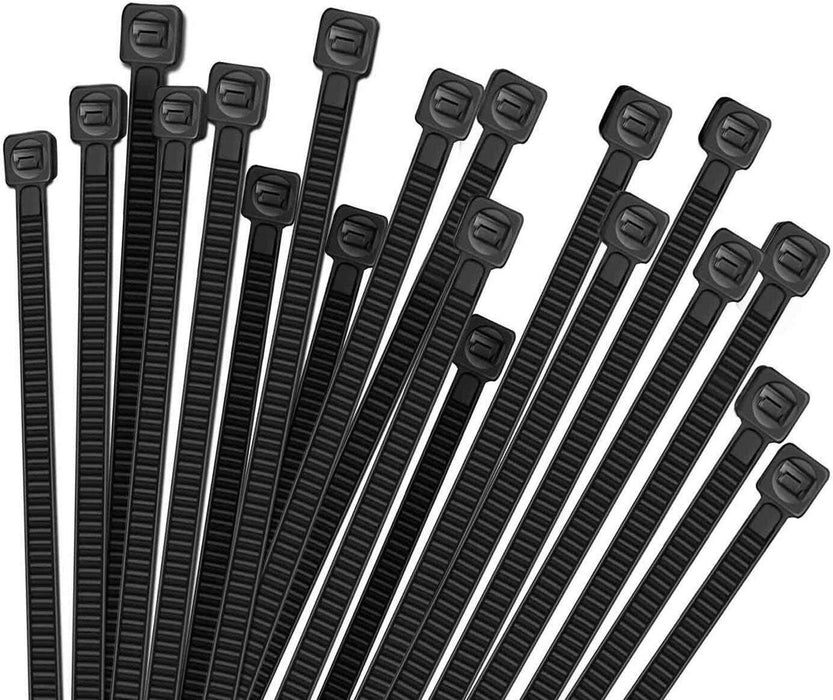 500PC Cable Ties ZipTie Black Nylon UV Stabilised Plastic Electrical Wire Bundle