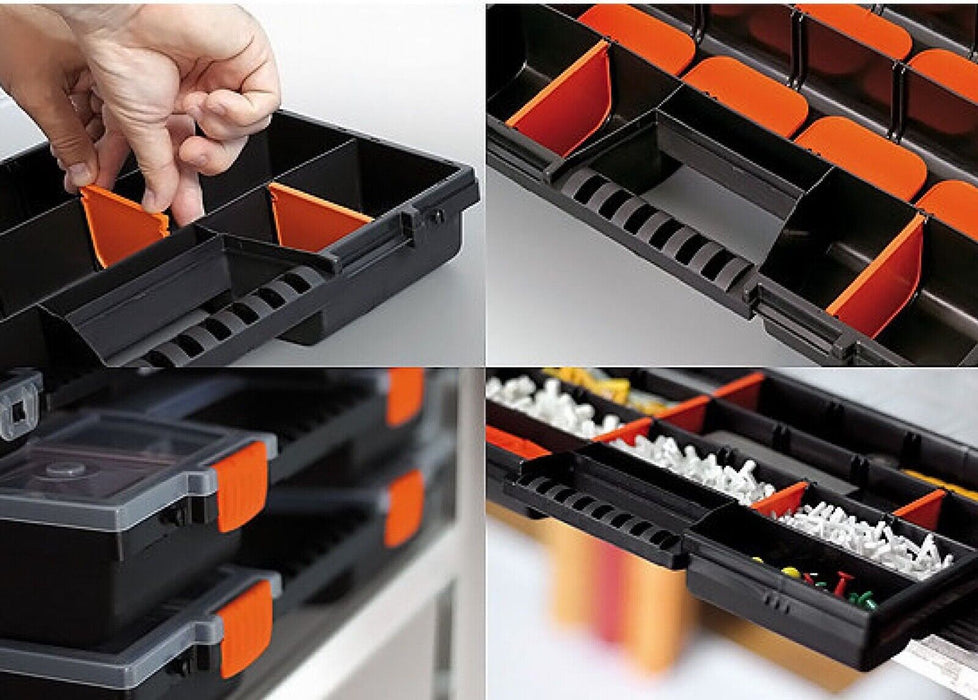 Plastic Organiser Box with 8 Dividers Storage Case Container 420 x 320 x 110mm