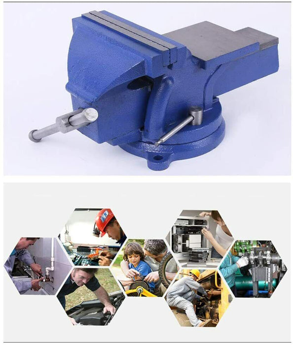 3"-8", 75-200mm Bench Vice Clamp Heavy Duty Workbench Vise Anvil Swivel Base Jaw