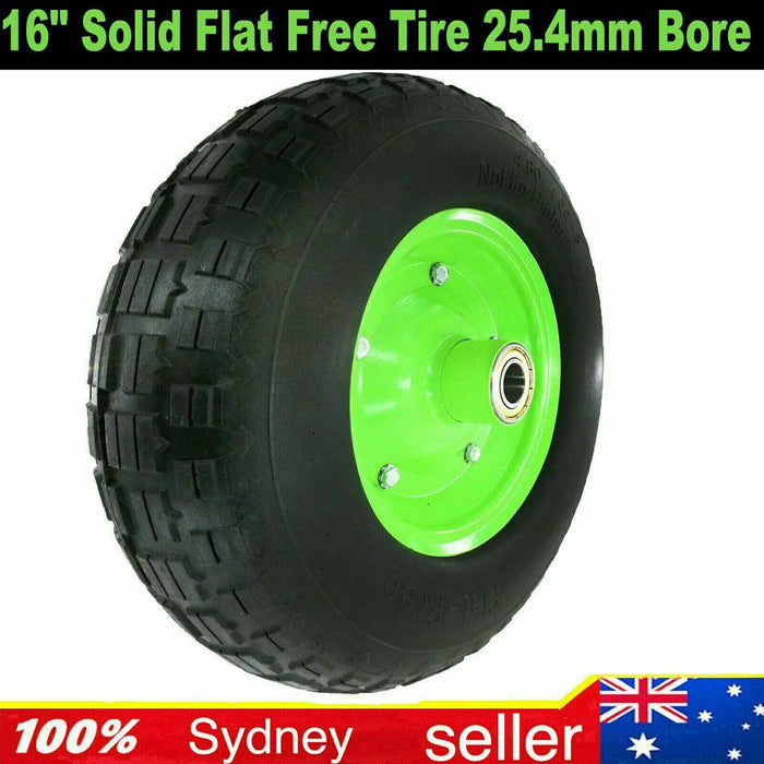 Wheelbarrow Wheel 16" x4" 90mm Wide Puncture Proof Barrow Trailer Tyre 25mm Bore