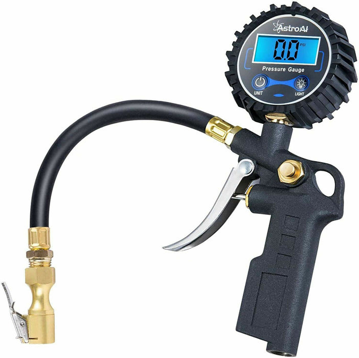 LED Digital Tyre Inflator Car Air Pressure Tire Gauge PSI Hose A Car Motorcycle