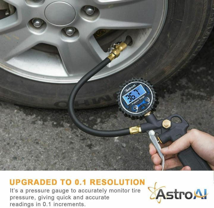 LED Digital Tyre Inflator Car Air Pressure Tire Gauge PSI Hose A Car Motorcycle