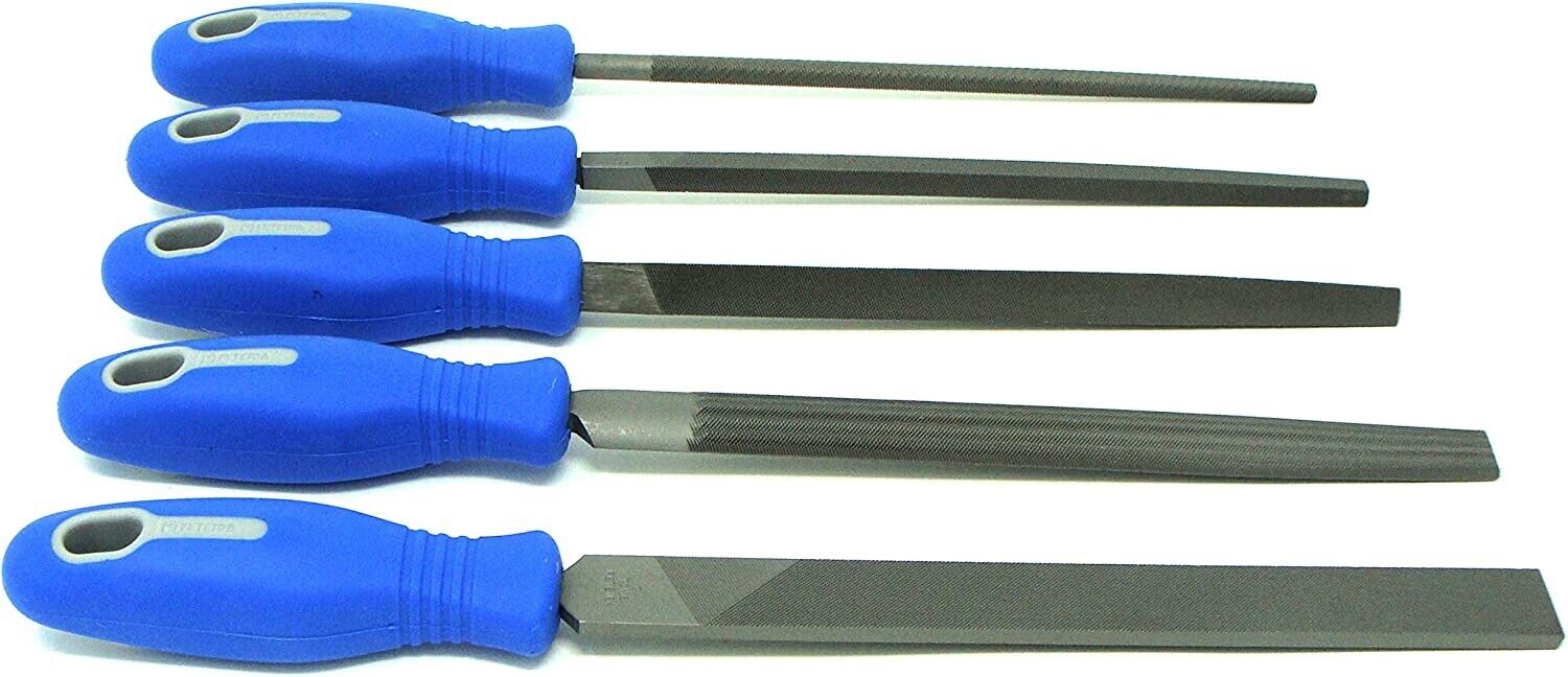 HARDEN 5PC 200mm New Metal Files File  Flat Round Half-Round Triangular Set