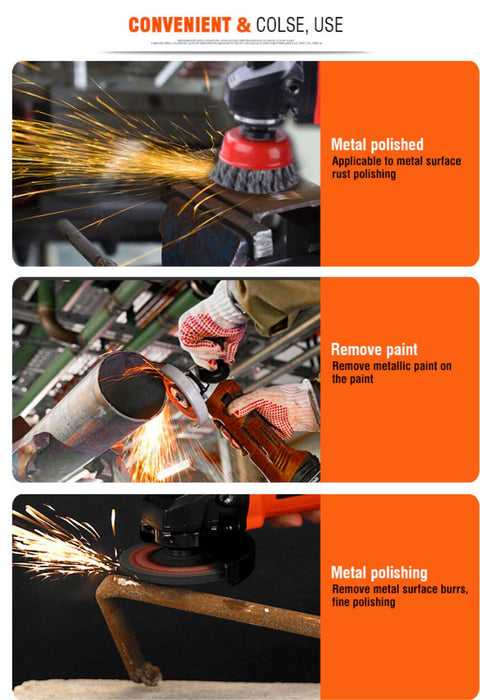 Harden 125mm TWIST WIRE KNOT SKIRTED CUP WHEEL BRUSH STEEL ANGLE GRINDER M14