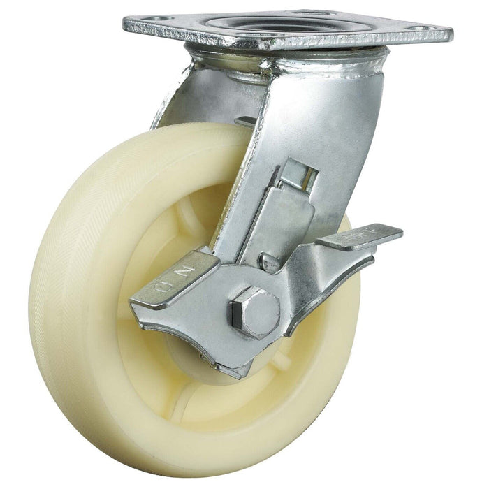 8" 200mm Heavy Duty NYLON CASTOR WHEEL Trolley CASTER SWIVEL with BRAKE