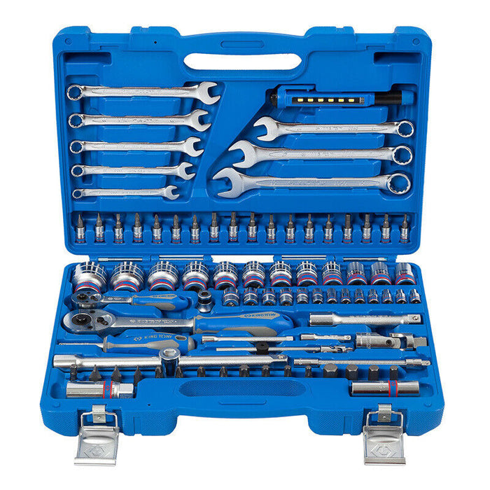 KING TONY 83 PC. 1/4"+1/2"DR. Socket & Tool Set Truck Case Made in Taiwan