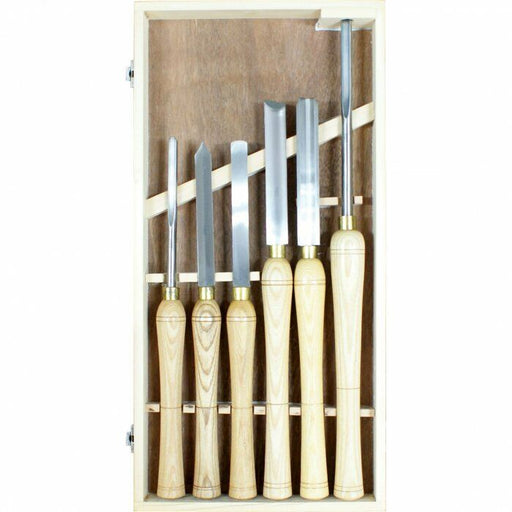 6PC HSS Blade Wood Turning Lathe Chisel Set Woodworking Carving Tool Long Handle - FISHER DISCOUNT