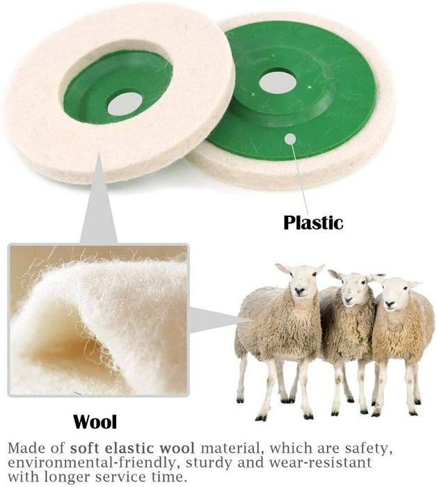 10X Wool Felt Buffing Grinding Wheel Pad Buffer Polisher Disc Mat 100MM Polish