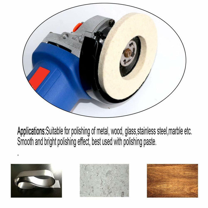 10X Wool Felt Buffing Grinding Wheel Pad Buffer Polisher Disc Mat 100MM Polish