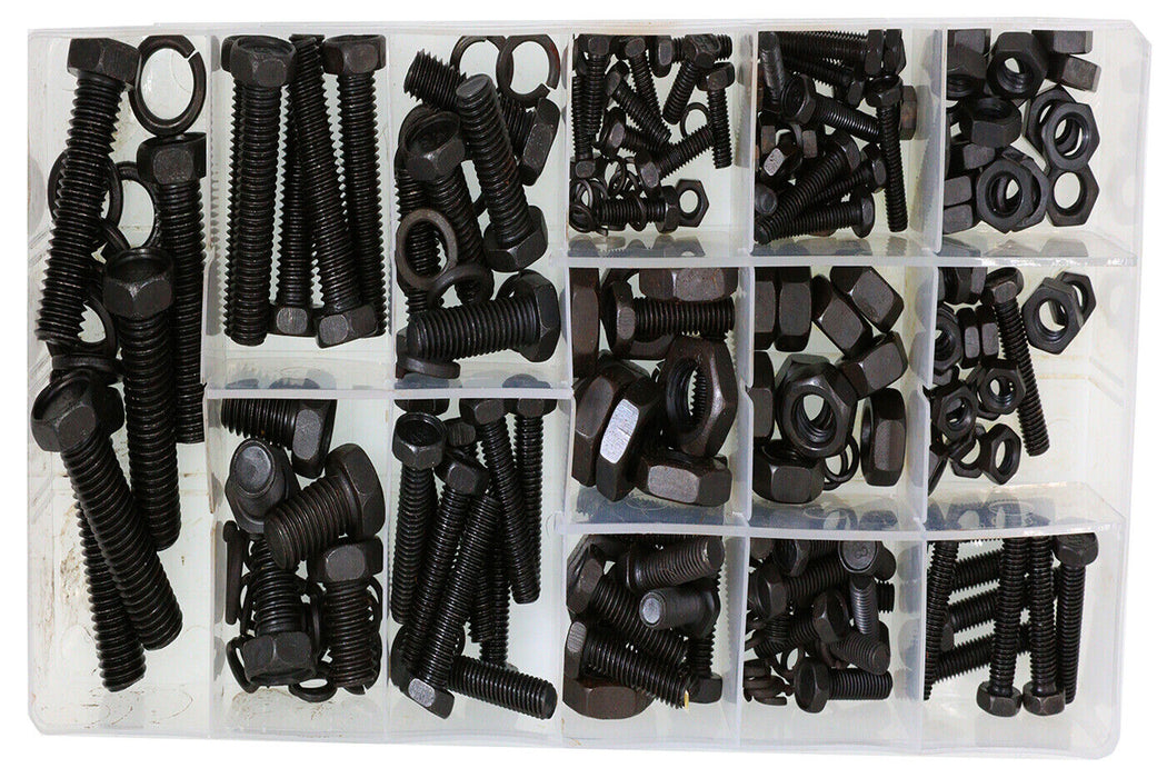 240PCE Hex Head Nut and Bolt M4 M5 M6 M8 M10 Kit Tools Washer Assortment Box AU - FISHER DISCOUNT