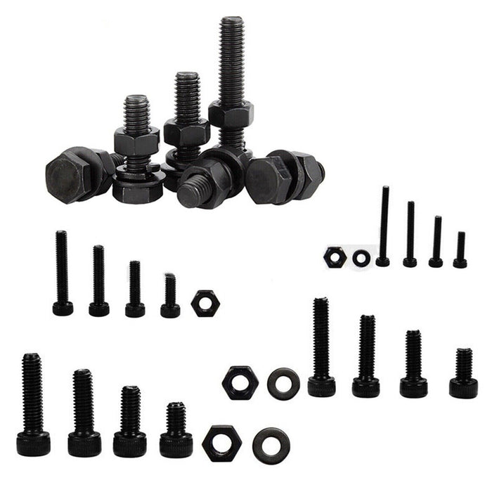 240PCE Hex Head Nut and Bolt M4 M5 M6 M8 M10 Kit Tools Washer Assortment Box AU - FISHER DISCOUNT