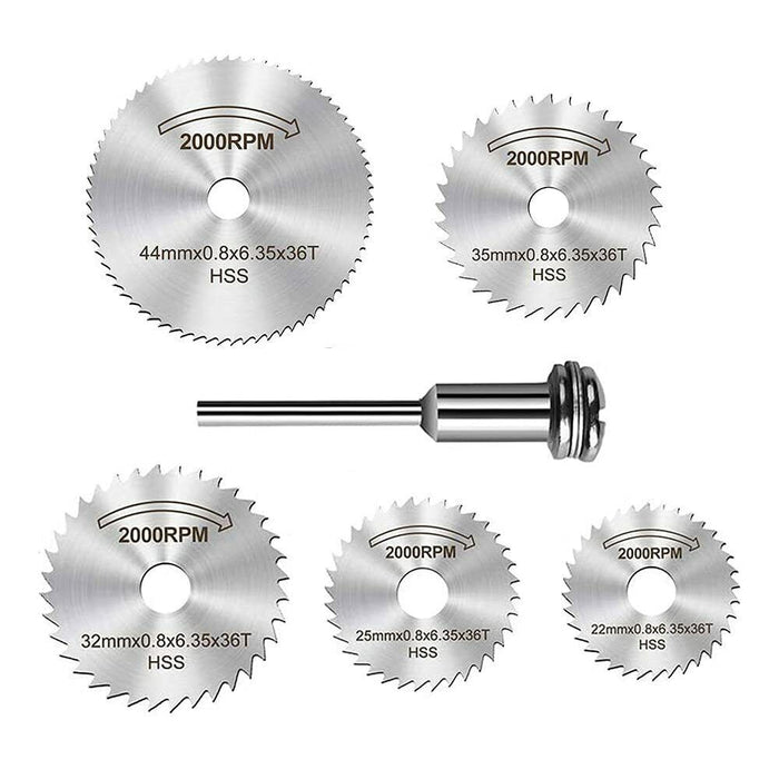 6PC For Dremel HSS Circular Saw Blades Mini Cutting Disc Wood Aluminum - FISHER DISCOUNT