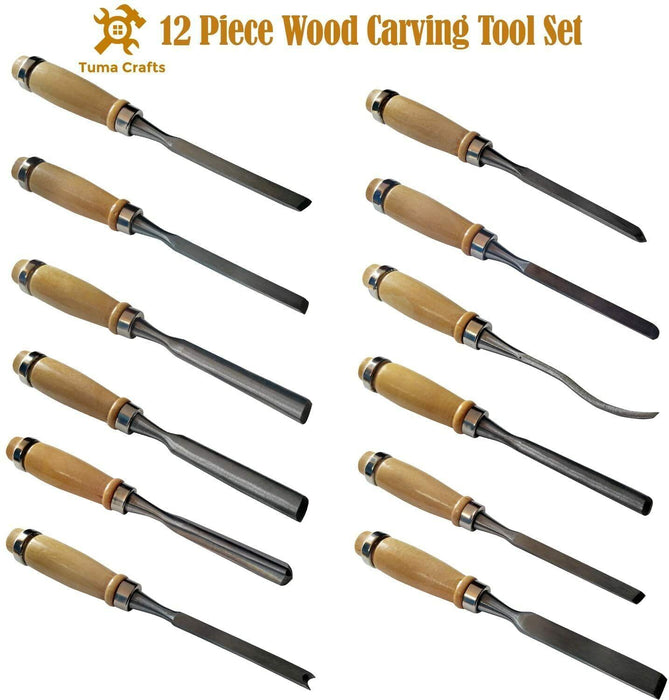 12 Wood Turning Lathe Chisel Set Woodworking Carving Woodturning Tool in AU