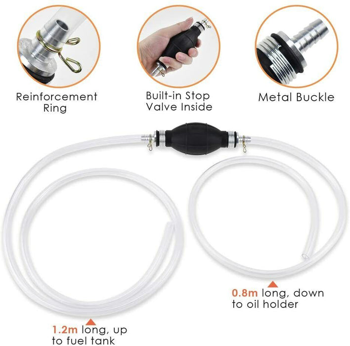 Fuel Suction Transfer Syphon Pump Siphon Hand Car Vehicle Petrol Diesel Oil AU