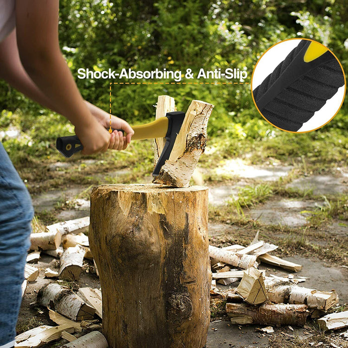 4LB Axe 910mm Fiberglass + Rubber Handle Wood Chopping Pile Timber Cut Logging