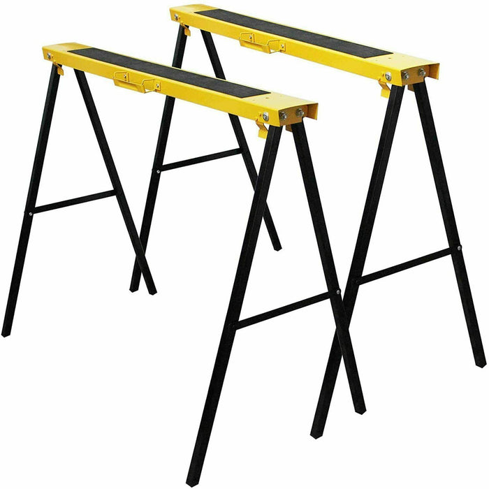 2PC Mastercraft Sawhorse Metal Folding Non-slip Surface Saw Horse 200KG Capacity