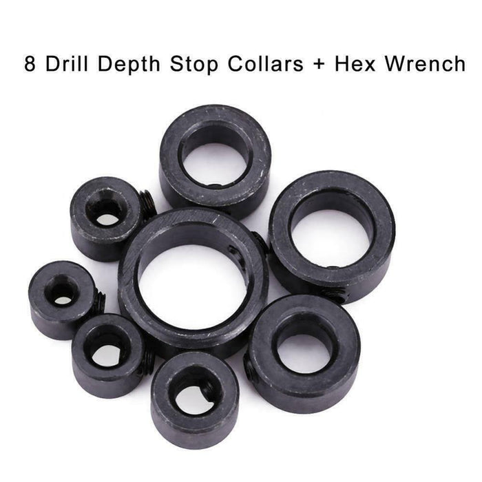 8pcs/set 3~16mm Drill Depth Stop Collars Assortment Set with Hex Wrench Woodw FN