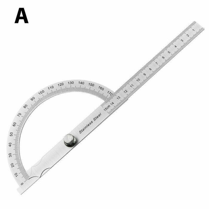 180 Degree Stainless Steel Protractor Angle Finder Goniometer Metal Angle Ruler