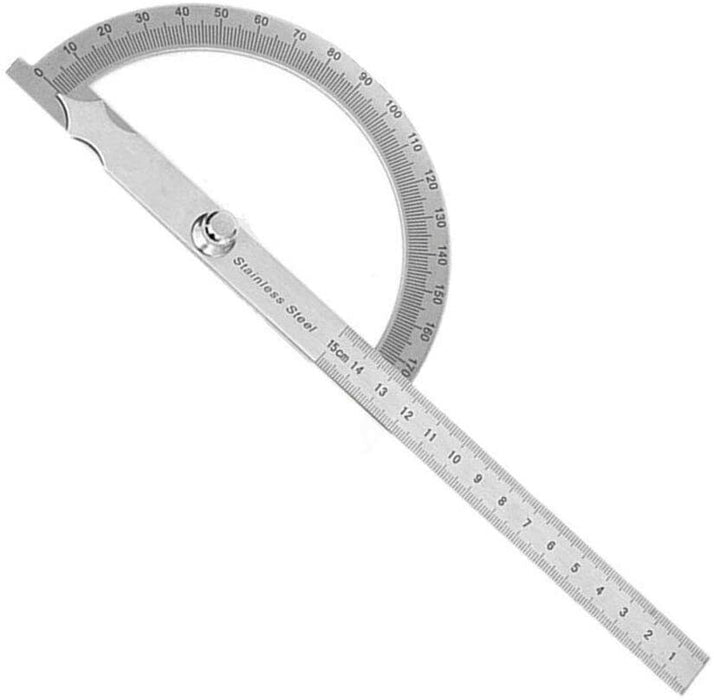 180 Degree Stainless Steel Protractor Angle Finder Goniometer Metal Angle Ruler