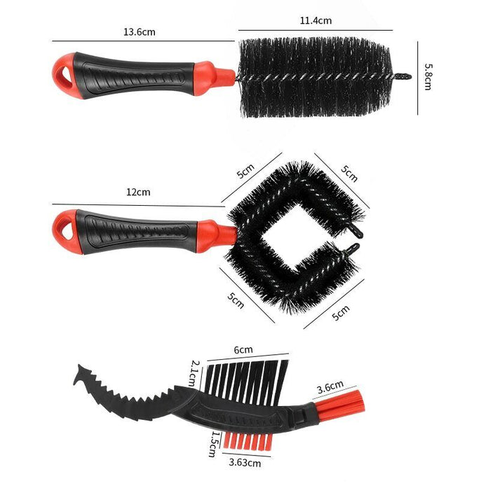 3 Piece Brush Kit – Cleaning for Bicycles and other sports equipment