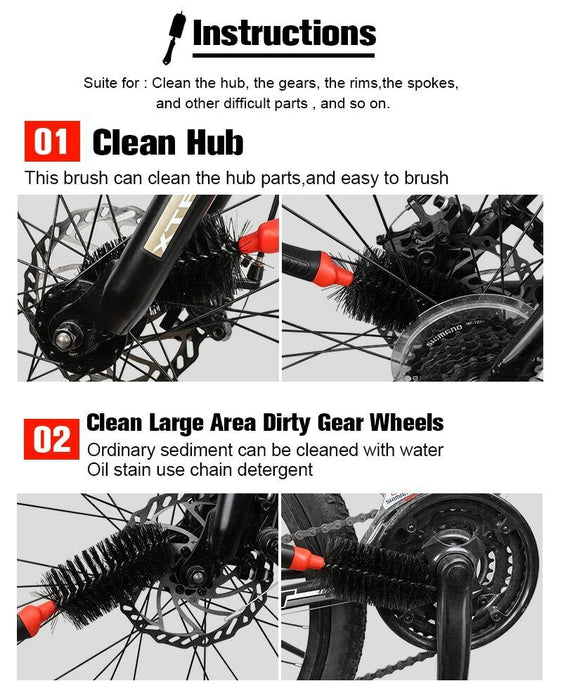 3 Piece Brush Kit – Cleaning for Bicycles and other sports equipment