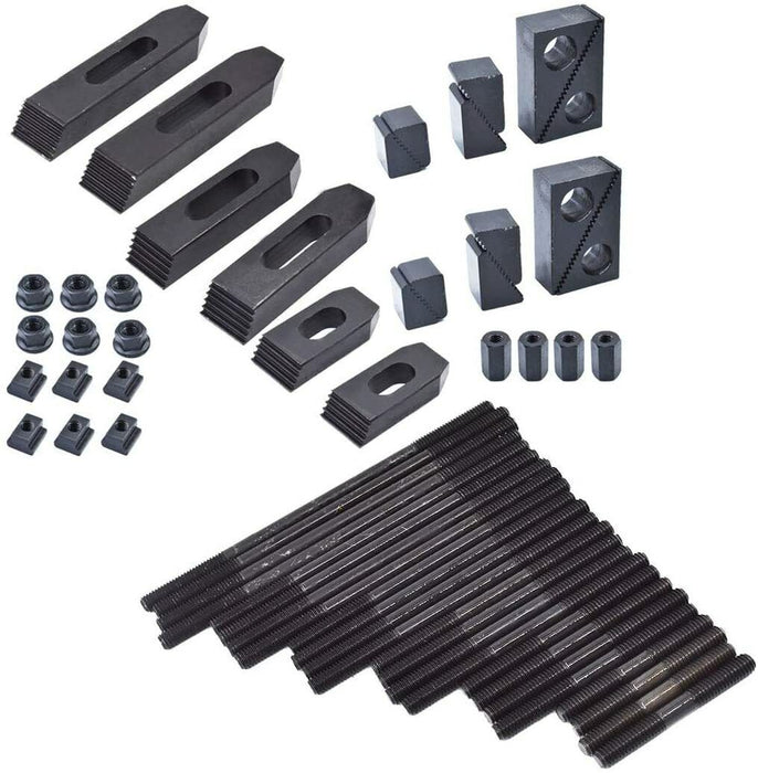 58x T-Slot Clamp Kit M10 12mm Stud Set Lathe Milling Machine Clamping Step Block