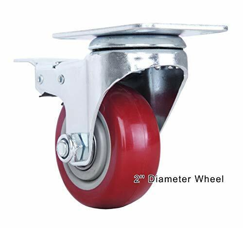 4” inch 100mm 10 cm Heavy Duty Castor Wheels with Brake Swivel Caster (Set of 4)