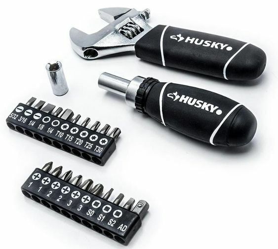 Husky 1/4 in. and 3/8 in. Stubby Ratchet and Socket Set (46-Piece) USA BRAND