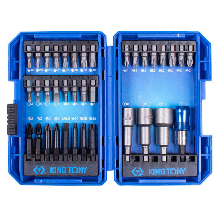 KING TONY 36PC Magnetic Impact POWER Screwdriver Bit Nut Driver Set MADE TAIWAN