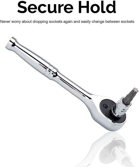 1/2" 90T  Ratchet Wrench Handle Drive Socket Spanner Quick Release Heavy