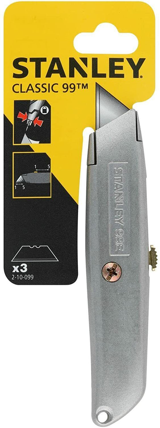 STANLEY CLASSIC 99 RETRACTABLE KNIFE WITH BONUS BLADES – 3 BLADES! - FISHER DISCOUNT