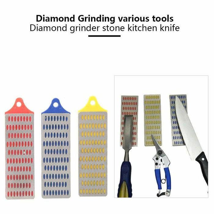 Carbitool 3Pc Diamond Sharpening Stone Whetstone Sharpener Scissors Knife 3Grits