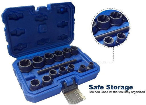 11Pc 3/8" Drive Socket 9-19mm Damaged Nut Stud Extractor Bolt Remover Locking - FISHER DISCOUNT