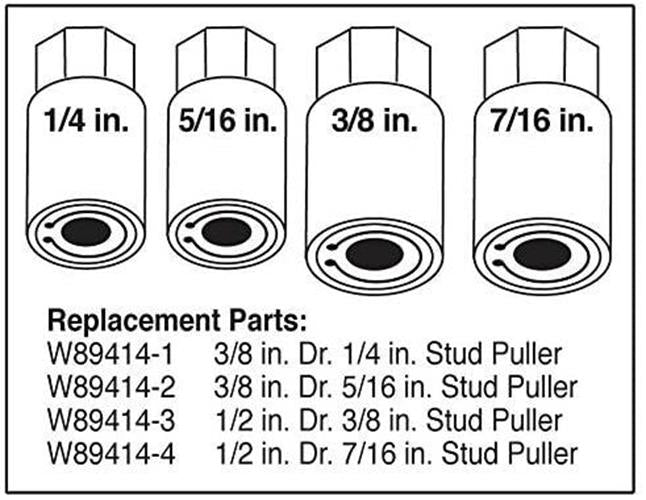 T&E Tools 4Pc1/2''DR SAE Stud Extractor Remover Socket Set  Removing Broken Stud