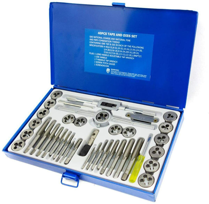 FRAGRAM TAP AND DIE SET 60pc METRIC & SAE NEW IN METAL CASE UNC UNF METRIC