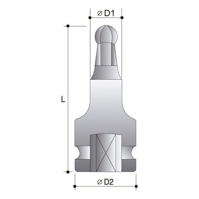 Auzgrip 1/2'' Impact Ball End Hex Bit Sockets Ball Point 6-19MM Made in Taiwan - FISHER DISCOUNT