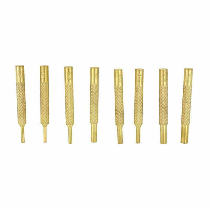 8PC SOLID BRASS PIN PUNCH SET Roll Bag 1/8-5/16inch AU STOCK