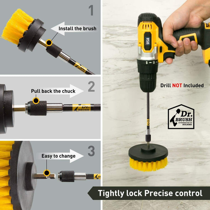 4 Pack Drill Brush Power Scrubber Cleaning Brush Extended Long Attachment Set