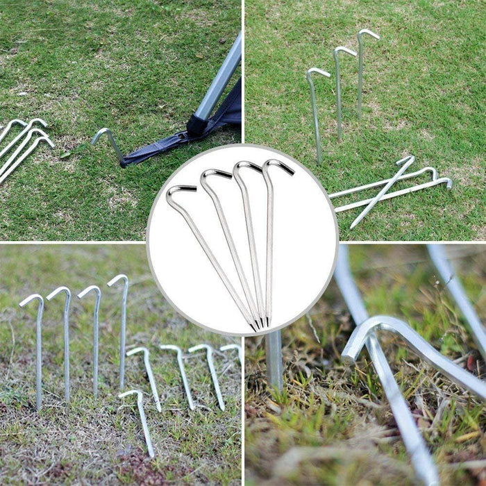 10Pcs Heavy Duty Tent Pegs Steel Ground Camping Stakes Outdoor Nail 8x300mm