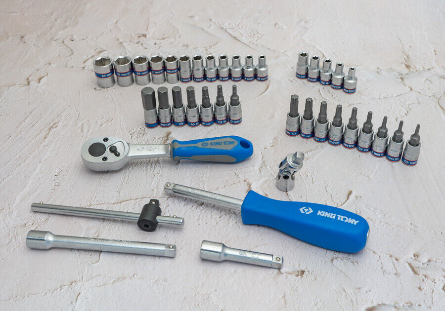 KING TONY 39 PC 1/4" DR Socket Wrench Set Ratchet Spanner Tool Made in Taiwan - FISHER DISCOUNT