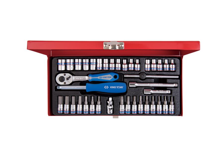 KING TONY 39 PC 1/4" DR Socket Wrench Set Ratchet Spanner Tool Made in Taiwan - FISHER DISCOUNT