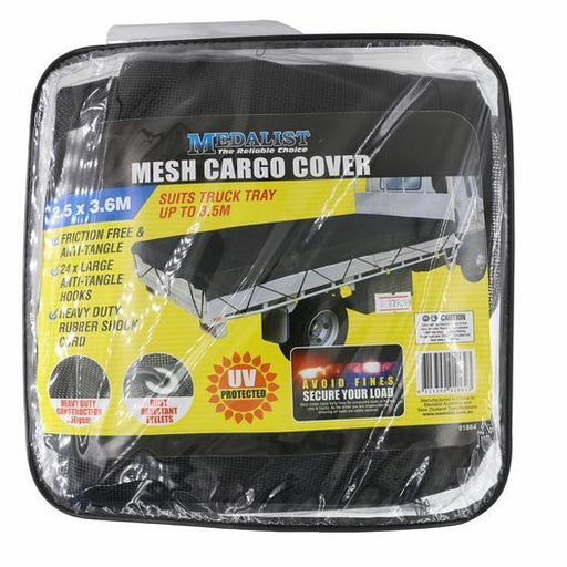 MESH CARGO NET 2.0m x 2.5m REINFORCED MESH LOAD COVER SINGLE CAB UTE TRAYBACK - FISHER DISCOUNT