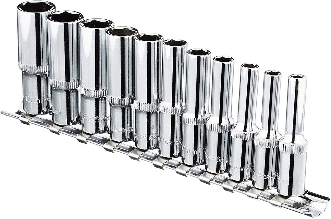 Eurotech 10Pcs 1/2 Inch Deep Air Drive Wrench Socket Set 10-19mm Made in Taiwan