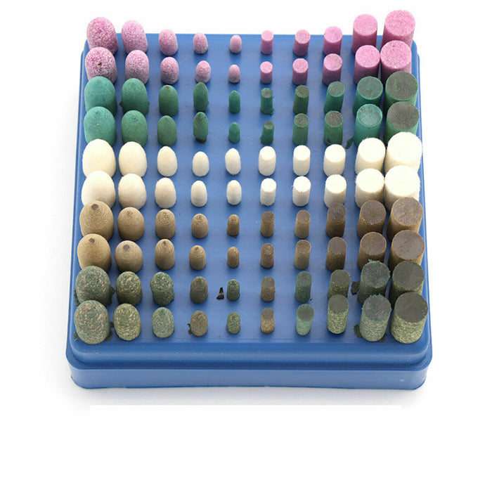 100pcAbrasive Point Grinding Wheel Head Polishing Mounted Set Dremel Rotary Tool