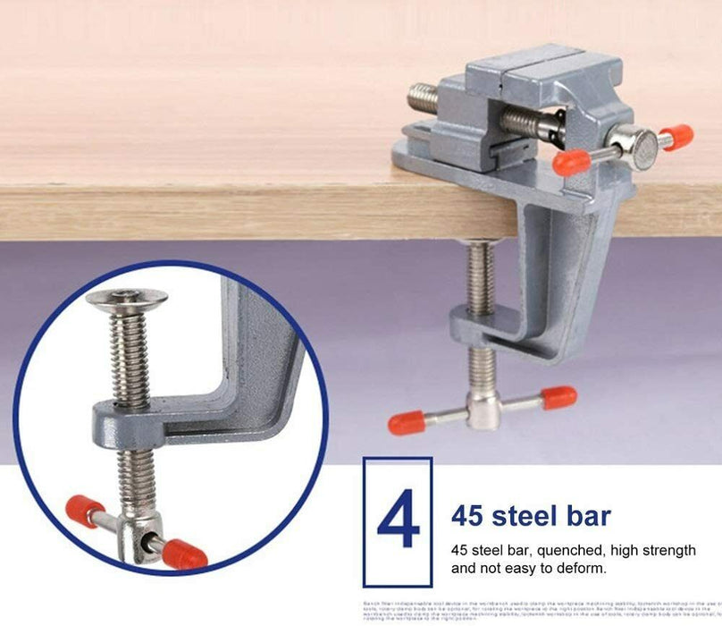 60mm FIXED BASE Portable Multi Angle Bench Table Vice Clamp Die Cast Vise