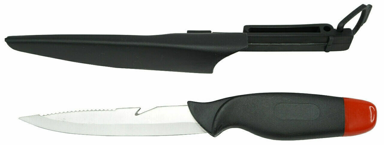 6" Fish FILLETING KNIFE, Fishing Bait with Floating Case and Safety Clip Belt